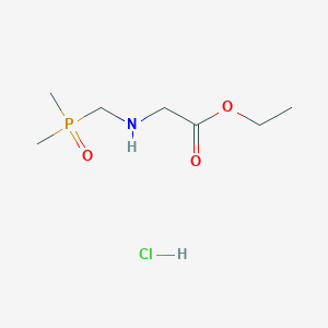 molecular formula C7H17ClNO3P B2453962 2-(二甲基氨基甲酰甲基氨基)乙酸乙酯；盐酸盐 CAS No. 2445791-12-6