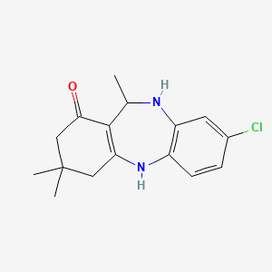 molecular formula C16H19ClN2O B2453963 3-chloro-6,9,9-trimethyl-6,8,10,11-tetrahydro-5H-benzo[b][1,4]benzodiazepin-7-one CAS No. 946387-35-5