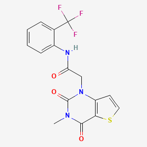 molecular formula C16H12F3N3O3S B2453969 2-(3-methyl-2,4-dioxothieno[3,2-d]pyrimidin-1-yl)-N-[2-(trifluoromethyl)phenyl]acetamide CAS No. 879143-63-2
