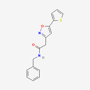 molecular formula C16H14N2O2S B2453970 N-苄基-2-(5-(噻吩-2-基)异噁唑-3-基)乙酰胺 CAS No. 946227-71-0