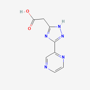 molecular formula C8H7N5O2 B2453972 [3-(pyrazin-2-yl)-1H-1,2,4-triazol-5-yl]acetic acid CAS No. 1087648-44-9