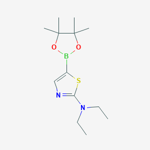 molecular formula C13H23BN2O2S B2453975 2-(Diethylamino)thiazole-5-boronic acid pinacol ester CAS No. 1352334-85-0