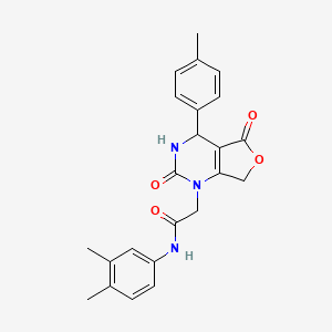 molecular formula C23H23N3O4 B2453976 N-(3,4-dimethylphenyl)-2-(2,5-dioxo-4-(p-tolyl)-3,4-dihydrofuro[3,4-d]pyrimidin-1(2H,5H,7H)-yl)acetamide CAS No. 1251630-64-4