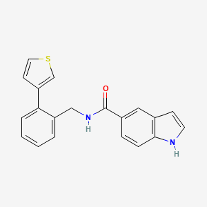 molecular formula C20H16N2OS B2453979 N-(2-(thiophen-3-yl)benzyl)-1H-indole-5-carboxamide CAS No. 1797713-71-3