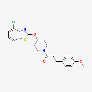 molecular formula C22H23ClN2O3S B2453986 1-(4-((4-Chlorobenzo[d]thiazol-2-yl)oxy)piperidin-1-yl)-3-(4-methoxyphenyl)propan-1-one CAS No. 1286714-46-2