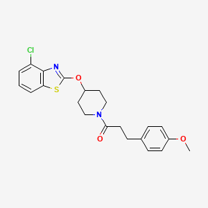 molecular formula C22H23ClN2O3S B2453986 1-(4-((4-Chlorbenzo[d]thiazol-2-yl)oxy)piperidin-1-yl)-3-(4-methoxyphenyl)propan-1-on CAS No. 1286714-46-2