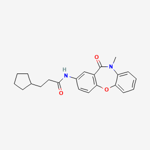 molecular formula C22H24N2O3 B2453996 3-cyclopentyl-N-(10-methyl-11-oxo-10,11-dihydrodibenzo[b,f][1,4]oxazepin-2-yl)propanamide CAS No. 922055-05-8