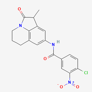 molecular formula C19H16ClN3O4 B2453998 4-氯-N-(1-甲基-2-氧代-2,4,5,6-四氢-1H-吡咯并[3,2,1-ij]喹啉-8-基)-3-硝基苯甲酰胺 CAS No. 898411-01-3