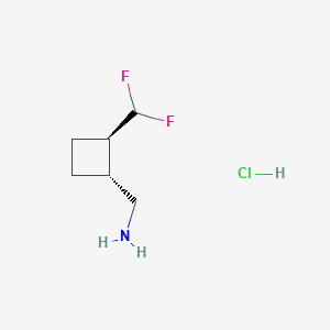 molecular formula C6H12ClF2N B2454007 [(1R,2R)-2-(Difluoromethyl)cyclobutyl]methanamine;hydrochloride CAS No. 2490344-64-2