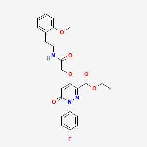molecular formula C24H24FN3O6 B2454009 Ethyl 1-(4-fluorophenyl)-4-(2-((2-methoxyphenethyl)amino)-2-oxoethoxy)-6-oxo-1,6-dihydropyridazine-3-carboxylate CAS No. 899975-50-9