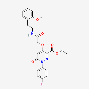 molecular formula C24H24FN3O6 B2454009 ethyl 1-(4-fluorophenyl)-4-({[2-(2-methoxyphenyl)ethyl]carbamoyl}methoxy)-6-oxo-1,6-dihydropyridazine-3-carboxylate CAS No. 899975-50-9