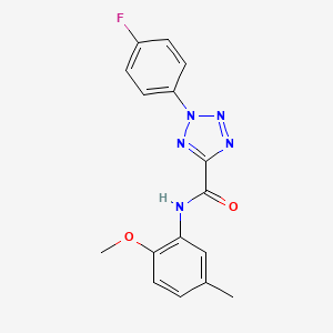 molecular formula C16H14FN5O2 B2454018 2-(4-氟苯基)-N-(2-甲氧基-5-甲基苯基)-2H-四唑-5-甲酰胺 CAS No. 1396879-54-1