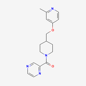 molecular formula C17H20N4O2 B2454019 [4-[(2-Methylpyridin-4-yl)oxymethyl]piperidin-1-yl]-pyrazin-2-ylmethanone CAS No. 2379971-30-7