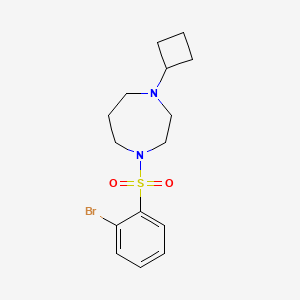 molecular formula C15H21BrN2O2S B2454021 1-((2-溴苯基)磺酰基)-4-环丁基-1,4-二氮杂环戊烷 CAS No. 2194848-45-6
