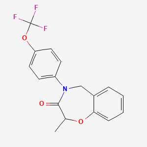 molecular formula C17H14F3NO3 B2454022 2-methyl-4-[4-(trifluoromethoxy)phenyl]-4,5-dihydro-1,4-benzoxazepin-3(2H)-one CAS No. 1396815-74-9