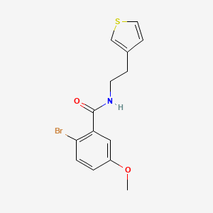 molecular formula C14H14BrNO2S B2454029 2-bromo-5-methoxy-N-(2-(thiophen-3-yl)ethyl)benzamide CAS No. 1251624-67-5