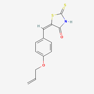 molecular formula C13H11NO2S2 B2454030 (5E)-5-[4-(アリルオキシ)ベンジリデン]-2-メルカプト-1,3-チアゾール-4(5H)-オン CAS No. 361184-37-4