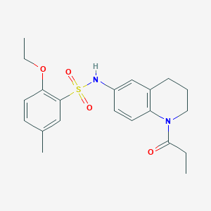 molecular formula C21H26N2O4S B2454031 2-ethoxy-5-methyl-N-(1-propionyl-1,2,3,4-tetrahydroquinolin-6-yl)benzenesulfonamide CAS No. 946259-34-3
