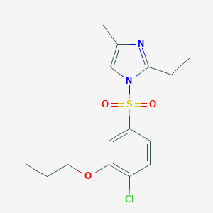 molecular formula C15H19ClN2O3S B245404 2-chloro-5-[(2-ethyl-4-methyl-1H-imidazol-1-yl)sulfonyl]phenyl propyl ether 