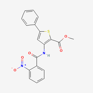 molecular formula C19H14N2O5S B2454040 Methyl 3-(2-nitrobenzamido)-5-phenylthiophene-2-carboxylate CAS No. 477326-25-3
