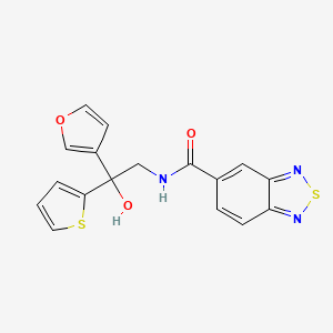 molecular formula C17H13N3O3S2 B2454041 N-(2-(furan-3-yl)-2-hydroxy-2-(thiophen-2-yl)ethyl)benzo[c][1,2,5]thiadiazole-5-carboxamide CAS No. 2034238-64-5