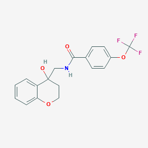 molecular formula C18H16F3NO4 B2454046 N-((4-羟基色满-4-基)甲基)-4-(三氟甲氧基)苯甲酰胺 CAS No. 1396883-15-0