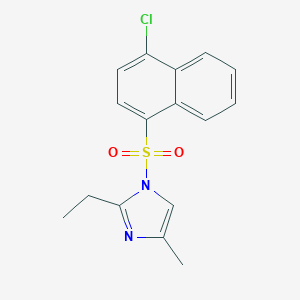 molecular formula C16H15ClN2O2S B245405 1-[(4-chloro-1-naphthyl)sulfonyl]-2-ethyl-4-methyl-1H-imidazole 