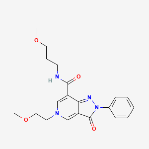 molecular formula C20H24N4O4 B2454051 5-(2-甲氧基乙基)-N-(3-甲氧基丙基)-3-氧代-2-苯基-3,5-二氢-2H-吡唑并[4,3-c]吡啶-7-甲酰胺 CAS No. 921834-44-8