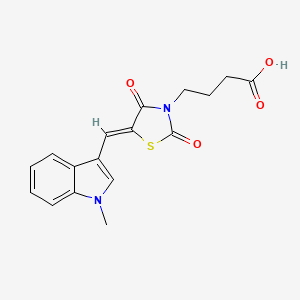 molecular formula C17H16N2O4S B2454055 (Z)-4-(5-((1-甲基-1H-吲哚-3-亚甲基)-2,4-二氧噻唑烷-3-基)丁酸 CAS No. 849017-64-7