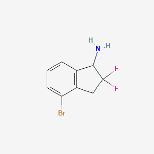 molecular formula C9H8BrF2N B2454057 4-Bromo-2,2-difluoro-1,3-dihydroinden-1-amine CAS No. 2344679-84-9
