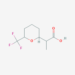 molecular formula C9H13F3O3 B2454061 2-[6-(Trifluoromethyl)oxan-2-yl]propanoic acid CAS No. 2248408-08-2