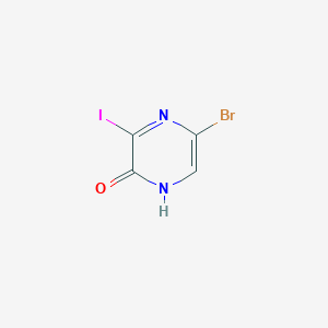 molecular formula C4H2BrIN2O B2454064 5-Bromo-3-iodo-1H-pyrazin-2-one CAS No. 1666129-10-7