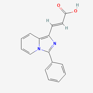 molecular formula C16H12N2O2 B2454067 (2E)-3-{3-phenylimidazo[1,5-a]pyridin-1-yl}prop-2-enoic acid CAS No. 1164549-65-8