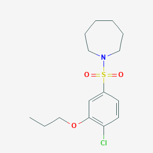 molecular formula C15H22ClNO3S B245407 1-(4-Chloro-3-propoxybenzenesulfonyl)azepane 
