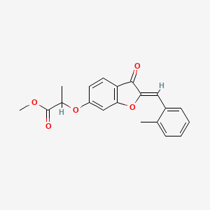 molecular formula C20H18O5 B2454072 (Z)-methyl 2-((2-(2-methylbenzylidene)-3-oxo-2,3-dihydrobenzofuran-6-yl)oxy)propanoate CAS No. 620546-36-3