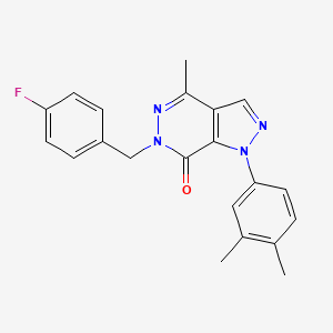 molecular formula C21H19FN4O B2454075 1-(3,4-二甲苯基)-6-(4-氟苯甲基)-4-甲基-1H-吡唑并[3,4-d]嘧啶嗪-7(6H)-酮 CAS No. 942009-54-3