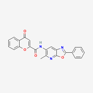 molecular formula C23H15N3O4 B2454077 N-(5-甲基-2-苯基恶唑并[5,4-b]吡啶-6-基)-4-氧代-4H-色烯-2-甲酰胺 CAS No. 2034317-62-7