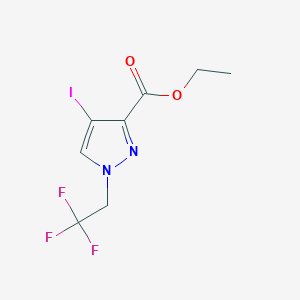 molecular formula C8H8F3IN2O2 B2454078 ethyl 4-iodo-1-(2,2,2-trifluoroethyl)-1H-pyrazole-3-carboxylate CAS No. 1856021-37-8