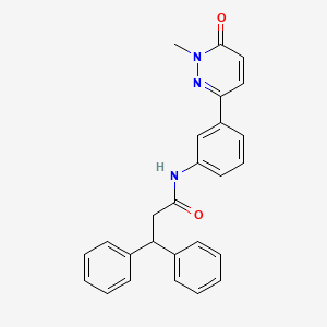 molecular formula C26H23N3O2 B2454083 N-(3-(1-methyl-6-oxo-1,6-dihydropyridazin-3-yl)phenyl)-3,3-diphenylpropanamide CAS No. 941920-74-7