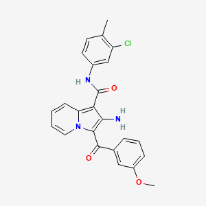 molecular formula C24H20ClN3O3 B2454086 2-amino-N-(3-chloro-4-methylphenyl)-3-(3-methoxybenzoyl)indolizine-1-carboxamide CAS No. 903344-34-3