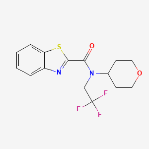molecular formula C15H15F3N2O2S B2454088 N-(四氢-2H-吡喃-4-基)-N-(2,2,2-三氟乙基)苯并[d]噻唑-2-甲酰胺 CAS No. 1396769-00-8
