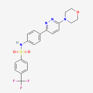 molecular formula C21H19F3N4O3S B2454090 N-(4-(6-吗啉代吡哒嗪-3-基)苯基)-4-(三氟甲基)苯磺酰胺 CAS No. 1105244-98-1