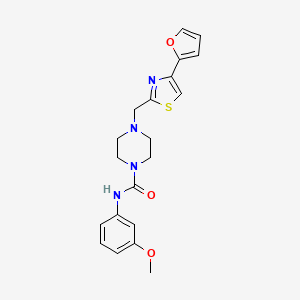 molecular formula C20H22N4O3S B2454094 4-((4-(呋喃-2-基)噻唑-2-基)甲基)-N-(3-甲氧基苯基)哌嗪-1-甲酰胺 CAS No. 1171346-67-0