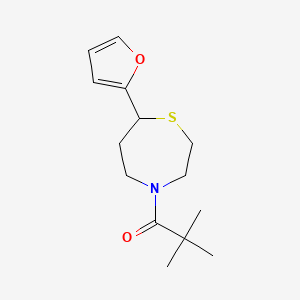 molecular formula C14H21NO2S B2454098 1-(7-(Furan-2-yl)-1,4-thiazepan-4-yl)-2,2-dimethylpropan-1-one CAS No. 1798638-64-8