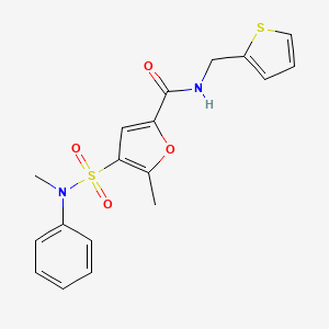 5-methyl-4-(N-methyl-N-phenylsulfamoyl)-N-(thiophen-2-ylmethyl)furan-2-carboxamide