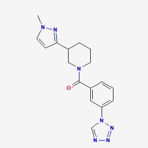 molecular formula C17H19N7O B2454109 (3-(1H-tetrazol-1-yl)phenyl)(3-(1-methyl-1H-pyrazol-3-yl)piperidin-1-yl)methanone CAS No. 2034203-73-9