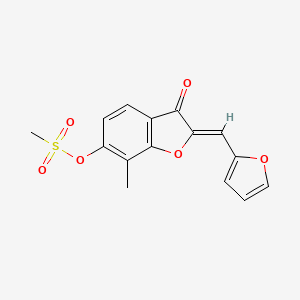 (2Z)-2-(furan-2-ylmethylidene)-7-methyl-3-oxo-2,3-dihydro-1-benzofuran-6-yl methanesulfonate