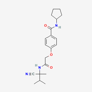 molecular formula C20H27N3O3 B2454120 4-{[(1-cyano-1,2-dimethylpropyl)carbamoyl]methoxy}-N-cyclopentylbenzamide CAS No. 1252270-68-0