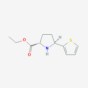 molecular formula C11H15NO2S B2454124 Ethyl (2S,5S)-5-thiophen-2-ylpyrrolidine-2-carboxylate CAS No. 226973-90-6