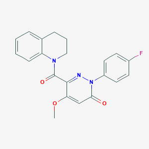 molecular formula C21H18FN3O3 B2454130 6-(3,4-dihydro-2H-quinoline-1-carbonyl)-2-(4-fluorophenyl)-5-methoxypyridazin-3-one CAS No. 941969-56-8
